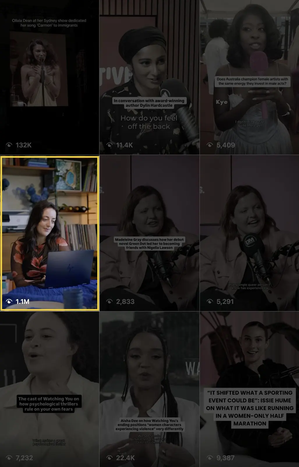 Missing Perspectives Instagram grid with the Leave It On The Table episode highlighted at 1.1 million views.